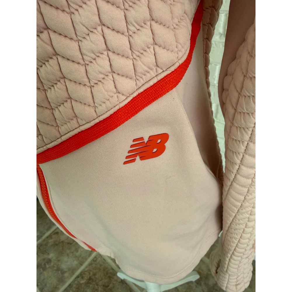 New Balance Jacket Womens Small Pink  Quilted Full Zip Thumbhole Active - Picture 8 of 8